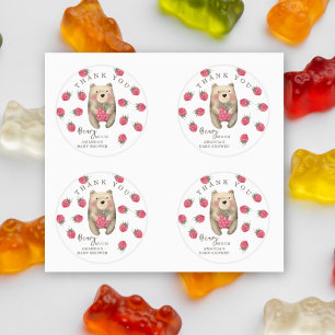 Waterverf beer - dank u beary veel ronde sticker