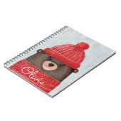 Waterverf beer. kerstbos notitieboek (Linkerzijde)