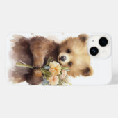 Waterverf Beer met een Boeket Case-Mate iPhone Case (Achterkant (horizontaal))