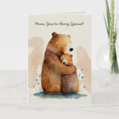 Waterverf Beer Moederdag Kaart (Voorkant)