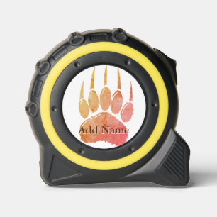Waterverf Beer Paw Print met aangepaste naam Rolmaat