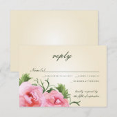 Waterverf Begonias Floral Wedding RSVP (Voorkant / Achterkant)