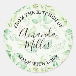 Waterverf Begroeiing UIT DE KEUKEN Ronde Sticker
