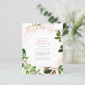 Waterverf begroting Blush & Greenery Baby shower (Staand voorkant)