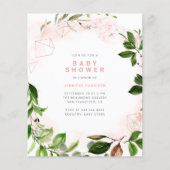 Waterverf begroting Blush & Greenery Baby shower (Voorkant)