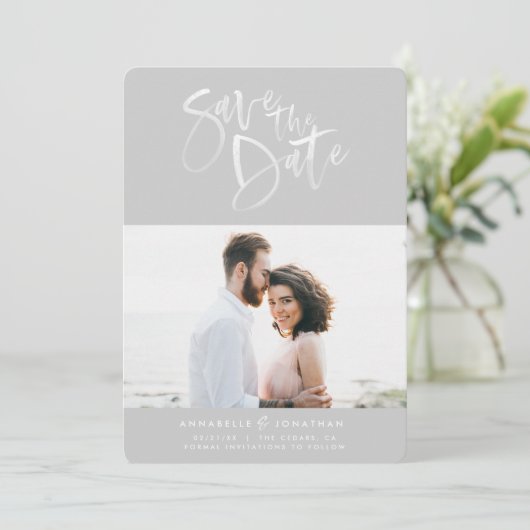 waterverf behalve de datum save the date (Staand voorkant)