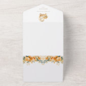 Waterverf Beige & Goud Baby shower Luierverloting All In One Uitnodiging (Buitenkant)