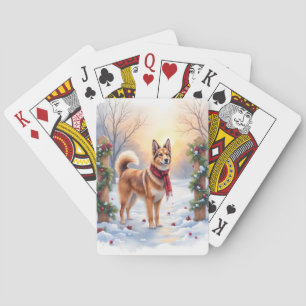 Waterverf Belgische Tervuren Guirlande Kerstmis Pokerkaarten