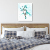 Waterverf Belted Kingfisher Bird Canvas Afdruk (Insitu (Slaapkamer))