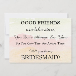 Waterverf Ben je mijn bruidsmeisje? Kaart