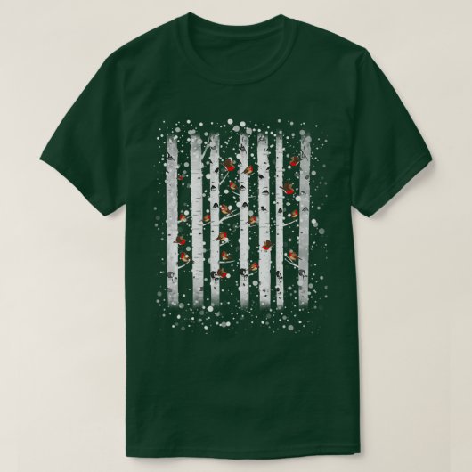 waterverf berch snow robin t-shirt (Design voorkant)