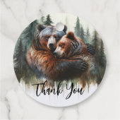 Waterverf Beren rustieke wildernis bruiloft Bedankjes Labels (Achterkant)