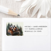 Waterverf Beren rustieke wildernis bruiloft Etiket (Insitu)