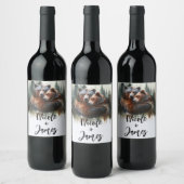 Waterverf Beren rustieke wildernis bruiloft Wijn Etiket (Flessen)