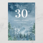 Waterverf Berg Bruiloft Dusk Tafel Nummer 5x7 (Achterkant)