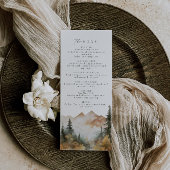 Waterverf Berg Bruiloft Menu