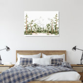 Waterverf Berg en Bos Canvas Afdruk (Insitu (Slaapkamer))