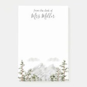 Waterverf berg en bos met monogram post-it® notes (Voorkant)
