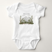 Waterverf berg en bos met monogram romper (Voorkant)