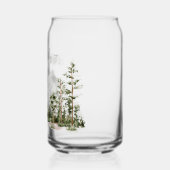Waterverf berg- en boslandschap met monogram blikvorm glas (Links)