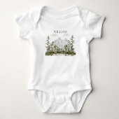 Waterverf berg- en boslandschap met monogram romper (Voorkant)