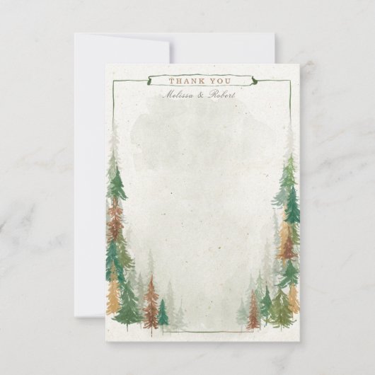 Waterverf Berg Rustieke Bruiloft Dank u kaart (Voorkant)