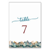 Waterverf Berg Trouwtafel Tafelnummer (Achterkant)