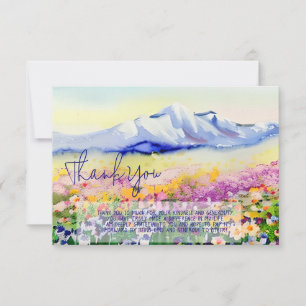 Waterverf berg wilde bloemen aanpasbaar kaart