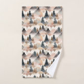 Waterverf bergboom Boho Monogram Bad Handdoek (Handdoek)