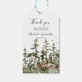 Waterverf Bergbos Rustieke Bruiloft Cadeaulabel (Voorkant)