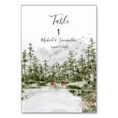 Waterverf Bergbos Rustieke Bruiloft Kaart (Achterkant)