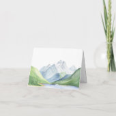 Waterverf bergen Dank u Bedankkaart (Achterkant)