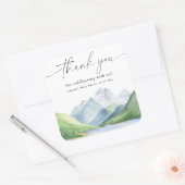Waterverf bergen Dank u Vierkante Sticker (Envelop)