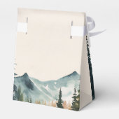 Waterverf bergen en dennen bruiloft bedankdoosjes (Achterkant)