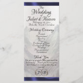 Waterverf Bergen en lint bruiloft Programma (Voorkant)