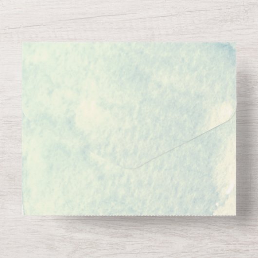 Waterverf bergen en Trees Wedding All In One Uitnodiging (Achterkant)