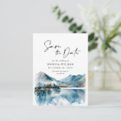 Waterverf bergen Forest Wedding Save the Date Briefkaart (Staand voorkant)