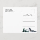 Waterverf bergen Forest Wedding Save the Date Briefkaart (Achterkant)