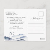 Waterverf bergen Forest Wedding Save the Date Briefkaart (Achterkant)