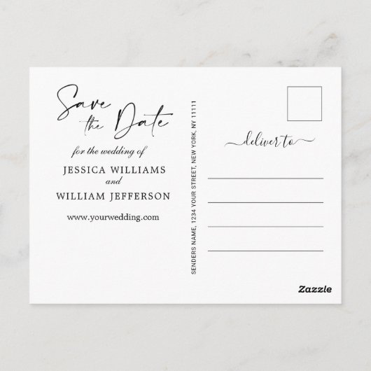 Waterverf bergen Forest Wedding Save the Date Briefkaart (Achterkant)