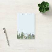 Waterverf bergen Natuur Fir Trees Forest Cabin Post-it® Notes (Kantoor)