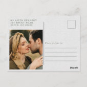 Waterverf bergen Pine Forest Save the Date Kaart (Achterkant)