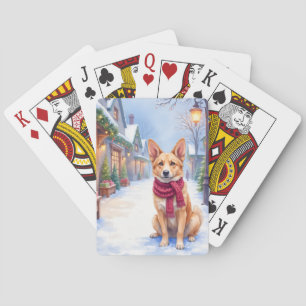 Waterverf Berger Picard Dorpsplein Kerstmis Pokerkaarten