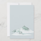 Waterverf Berggroen Winterbruiloft Kaart (Achterkant)