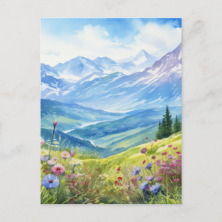 Waterverf berglandschap achtergrond briefkaart