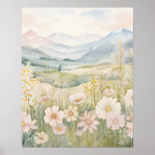 Waterverf Berglandschap Muur kunst Poster (Voorkant)