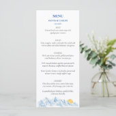 Waterverf Berglandschap Rustic Wedding Menu (Staand voorkant)