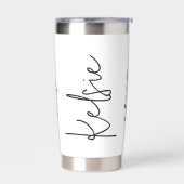 Waterverf bergscène gepersonaliseerd geïsoleerde drinkbeker (Links)