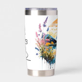 Waterverf bergscène gepersonaliseerd geïsoleerde drinkbeker (Achterkant)