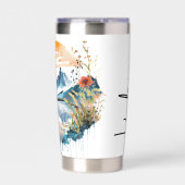 Waterverf bergscène gepersonaliseerd geïsoleerde drinkbeker (Voorkant)